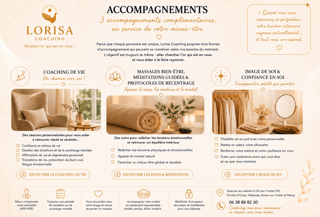 Quels sont les 3 accompagnements principaux chez Lorisa Coaching